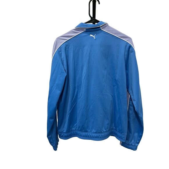 Vintage Puma Womens Track Jacket Size L Full Zip Blue White Stripes - Picture 2 of 10